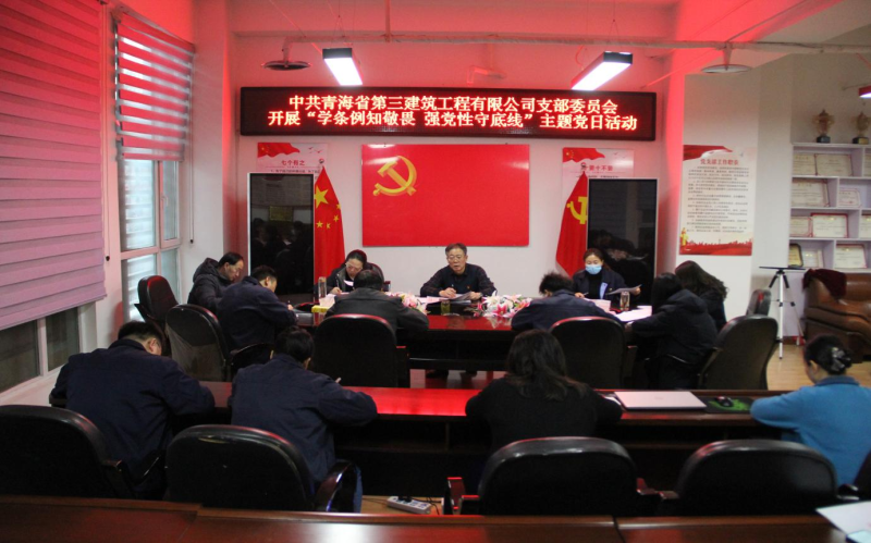 中共青海省第三建筑工程有限公司支部委員會(huì) 開展&ldquo;學(xué)條例知敬畏 強(qiáng)黨性守底線&rdquo; 主題黨日活動(dòng)