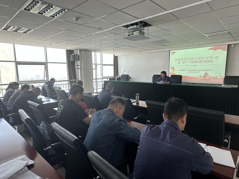公司紀委召開2023年第六次學習（擴大）會暨&ldquo;端午&rdquo;節前廉政警示教育會